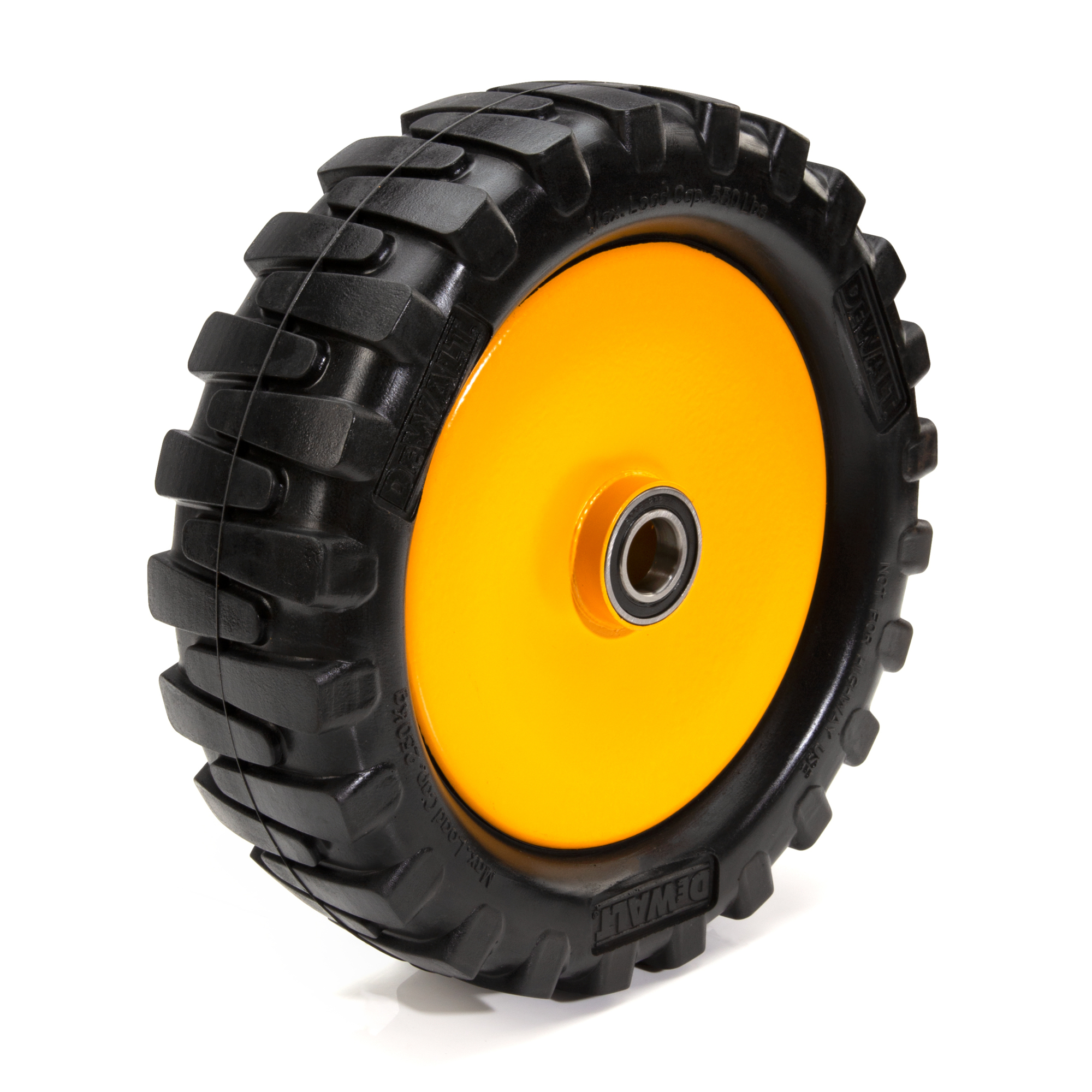 DeWalt 12in. Steel Core Flat-Free PU Replacement Wheel — 600-Lb. Capacity, 1in. Axle Opening, Model# DXWT-SW900